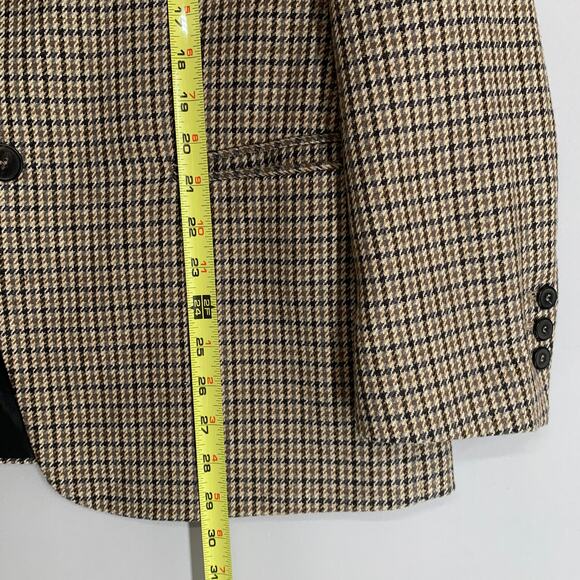 ZARA Blazer Jacket Women Large Brown Black Houndstooth Classic Work Office - Picture 4 of 8